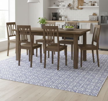 Vinyl teppich küche blaue achteckige portugiesische fliese - TenStickers