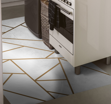 Vinyl Teppich Küche geometrische linien - TenStickers