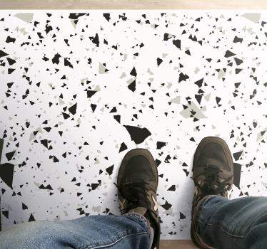 Vinyl läufer küche Grauer, weißer und schwarzer terrazzo - TenStickers