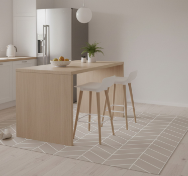 Vinyl teppich küche im skandinavischen stil beige weiß - TenStickers