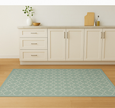 Vinyl teppich küche in sanftem celadon-gitter - TenStickers