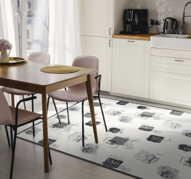 Vinylteppich Vintage Kaffee-Muster - TenStickers