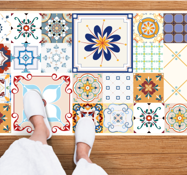 Vintage Mosaikmuster Vinyl Teppich Küche - TenStickers