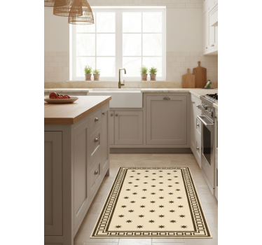 Vinyl Teppich Küche vintage-beige-motiv - TenStickers