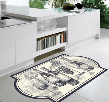 Vinyl Teppich Küche Weinflaschen - TenStickers