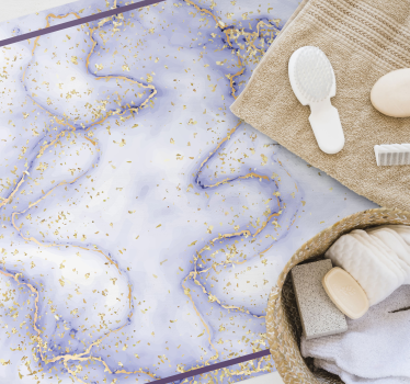 Vinyl Teppich Marmor marmorierte goldspritzer - TenStickers