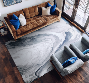 Vinyl Teppich Marmor minimalistisches blau-graues Design - TenStickers