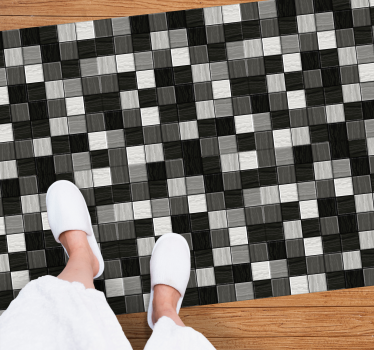 Vinyl Teppich Bad graue schattenquadrate - TenStickers