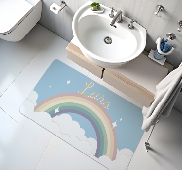 Vinyl Teppich mit Namen personalisierter regenbogen - TenStickers