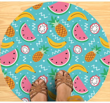 Vinyl Teppich rund Exotische fruchtmischung - TenStickers