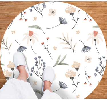 Vinyl Teppich Bad helles Blumenmuster - TenStickers
