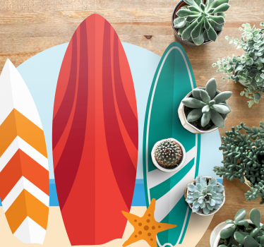 Vinyl Teppich Terrasse surfbrett-trio - TenStickers