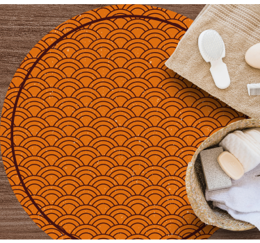 Vinyl Teppich rund orangefarbenes wellenmuster - TenStickers