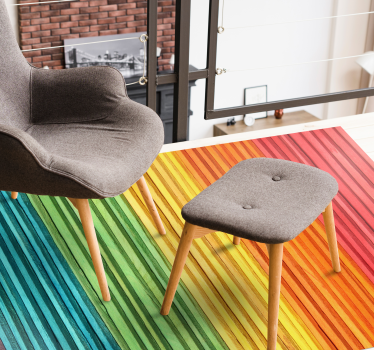 Vinylteppich Holzoptik regenbogen gestreifte schichten - TenStickers