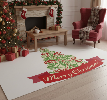 Vinyl teppich weihnachten klassischer baum mit botschaft - TenStickers