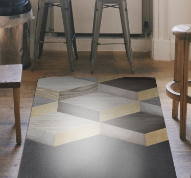 Vinylteppich Holzoptik geometrisches kubisches muster - TenStickers