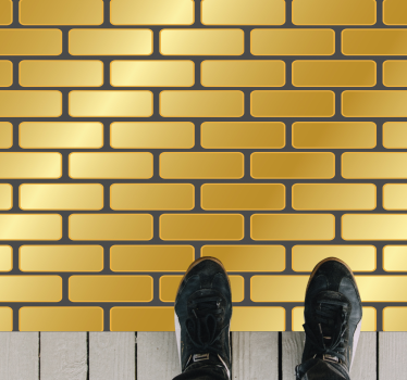 Vinylteppich Holzoptik muster aus goldenen ziegeln - TenStickers