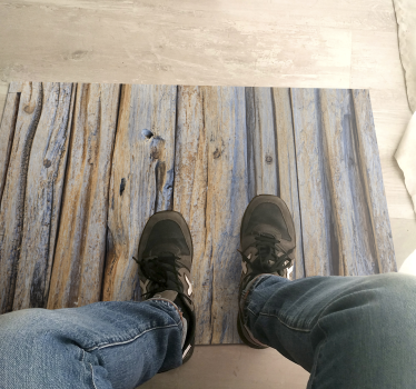Vinylteppich Holzoptik rustikales blau und grau - TenStickers