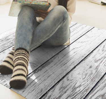 Vinylteppich Holzoptik weiß getünchtes holz - TenStickers