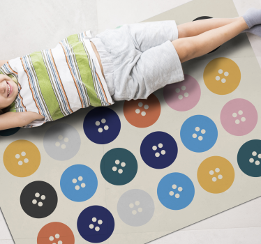 Vinyl Teppich Kinderzimmer buntes knopfmuster - TenStickers