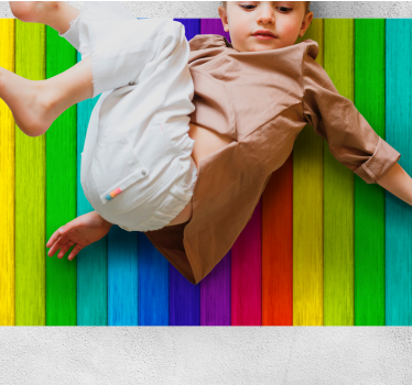 Vinylteppich Holzoptik regenbogen-streifen-layout - TenStickers