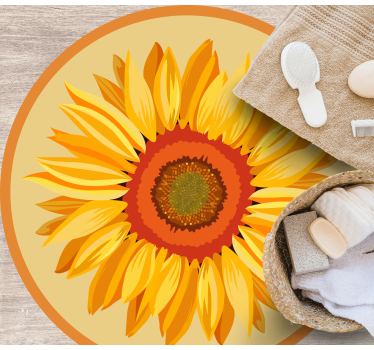 Große Sonnenblume Vinyl Teppich Bad - TenStickers