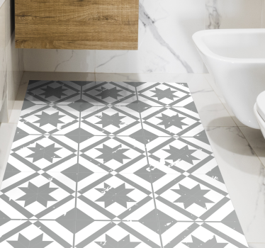 Graue Pantonefliesen Vinyl Teppich Bad - TenStickers