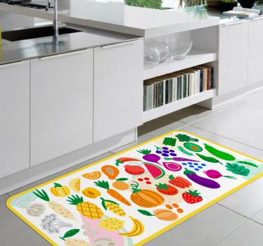 Vinylteppich Spruch Gesunde ernährung - TenStickers