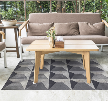 Vinylteppich Wohnzimmer Beton rechteckiges Muster - TenStickers