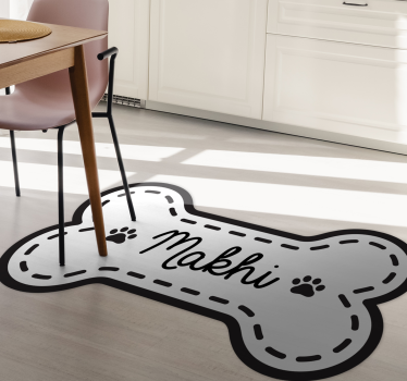 Vinyl teppich küche personalisierbarer knochen - TenStickers