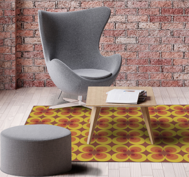Vinyl Teppich geometrisch 70er jahre retro Kreise - TenStickers