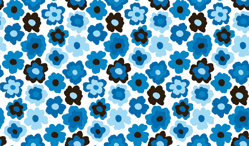 Vinyl Teppich Blumen blauer mohn - TenStickers