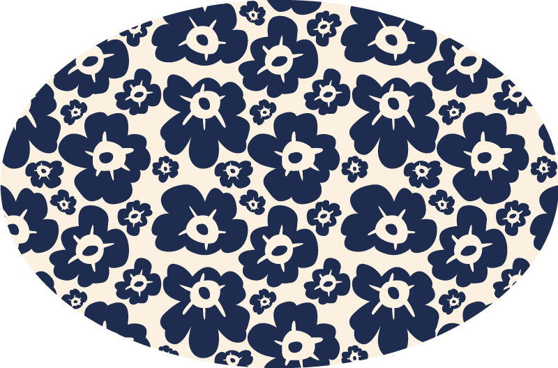 Vinyl Teppich Blumen dunkelblauer mohn - TenStickers