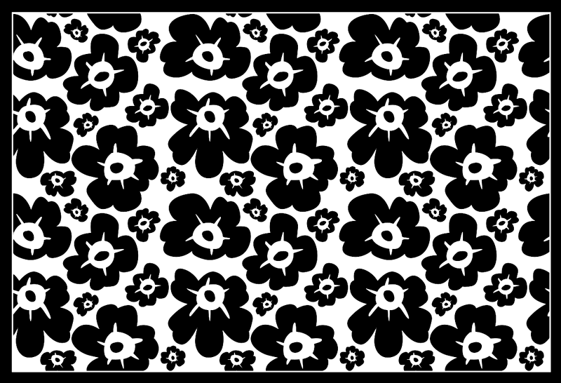 Vinyl Teppich Blumen schwarzer Mohn - TenStickers