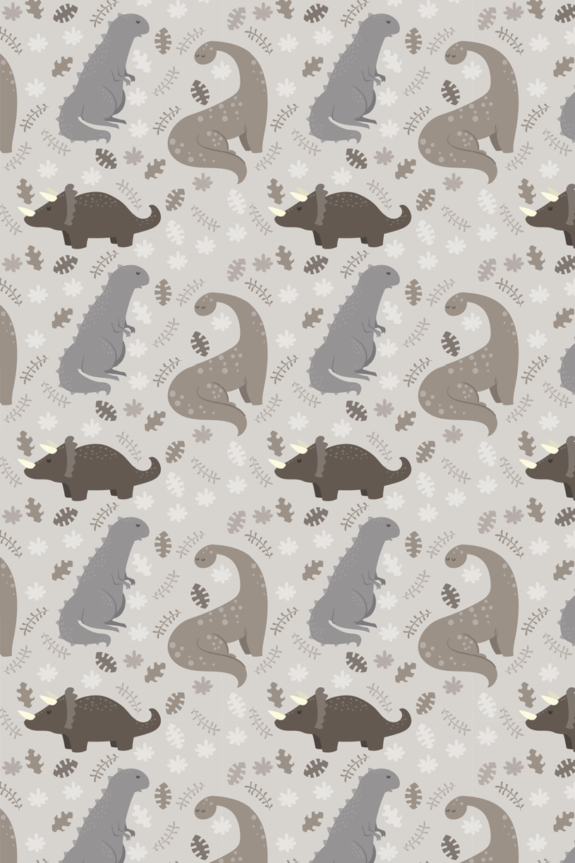 Vinyl Teppich Tiere dinosaurier graues muster - TenStickers