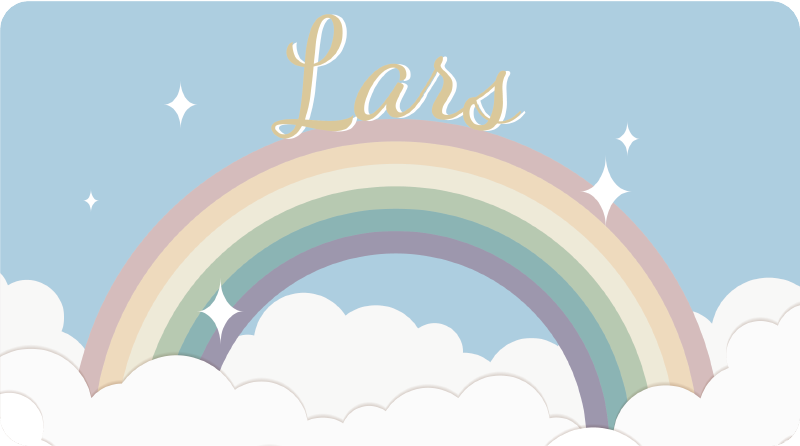 Vinyl Teppich mit Namen personalisierter regenbogen - TenStickers