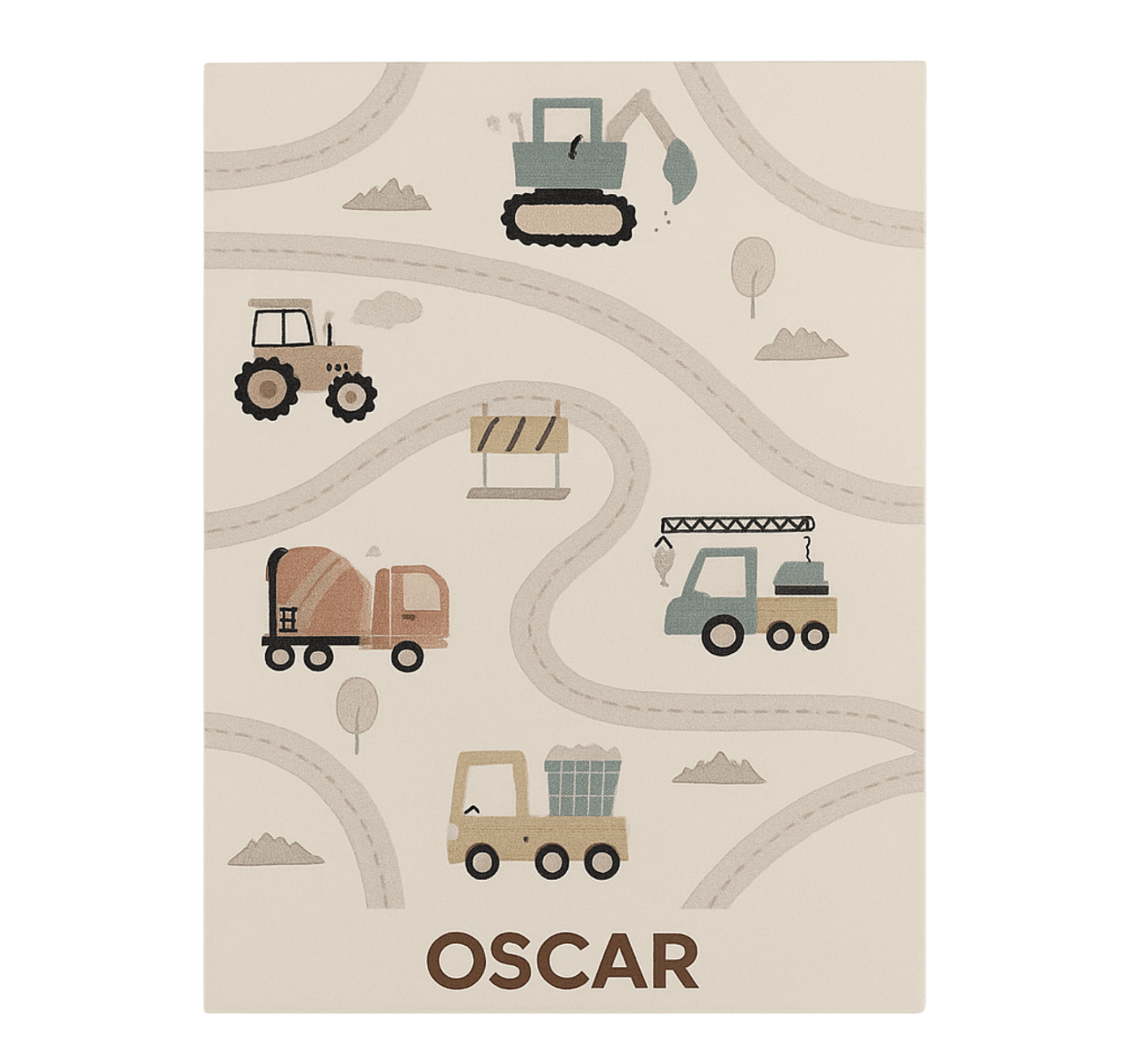 Vinylteppich kindlich benutzerdefinierte beige konstruktion - TenStickers