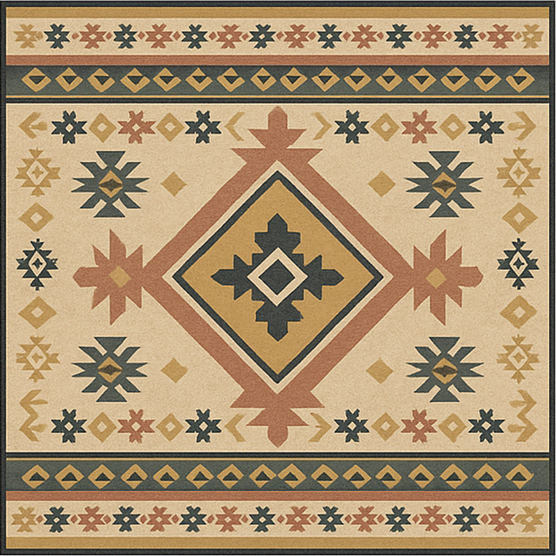 Vinyl teppich bad im boho-muster - TenStickers