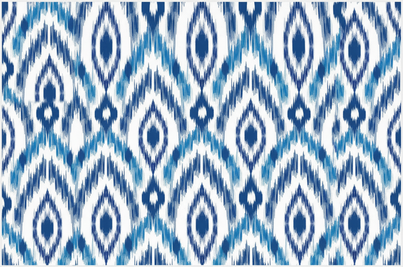Vinyl teppich ethnisch blaues ikat muster - TenStickers