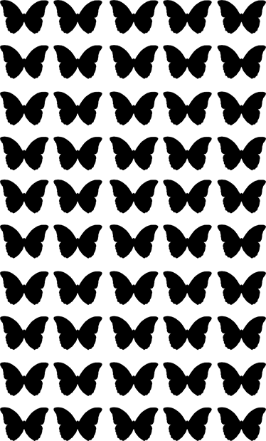 Vinyl teppich tiere mit schwarzen fliegenden schmetterlingen - TenStickers