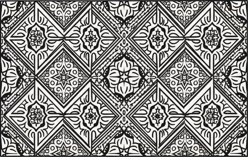 Vinyl teppich küche kräftiger kontrast kaleidoskop - TenStickers