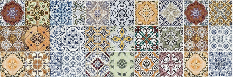Vinyl teppich küche im eklektischen mediterranen patchwork - TenStickers