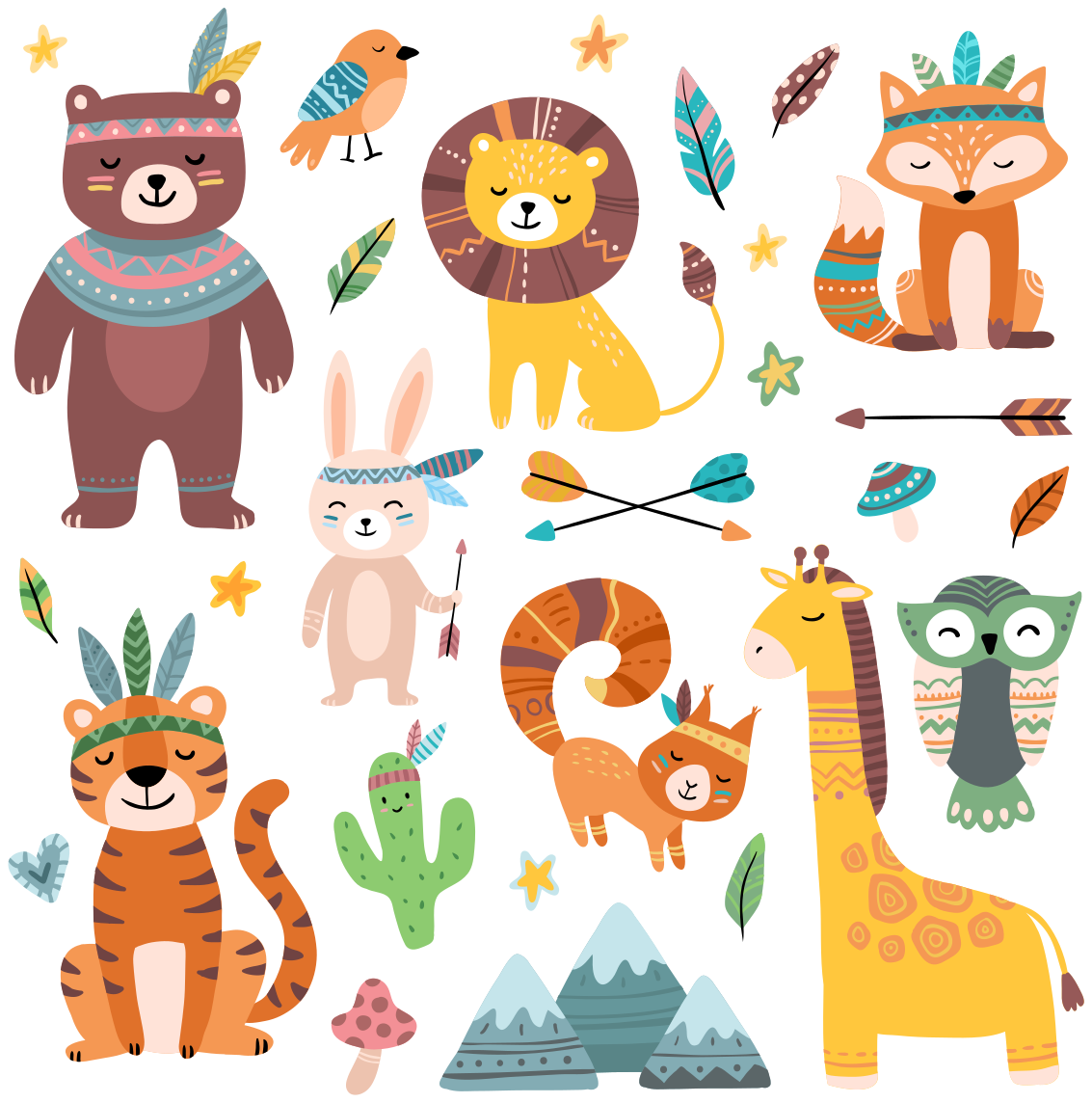 Vinyl teppich tiere baby wilde tiere - TenStickers