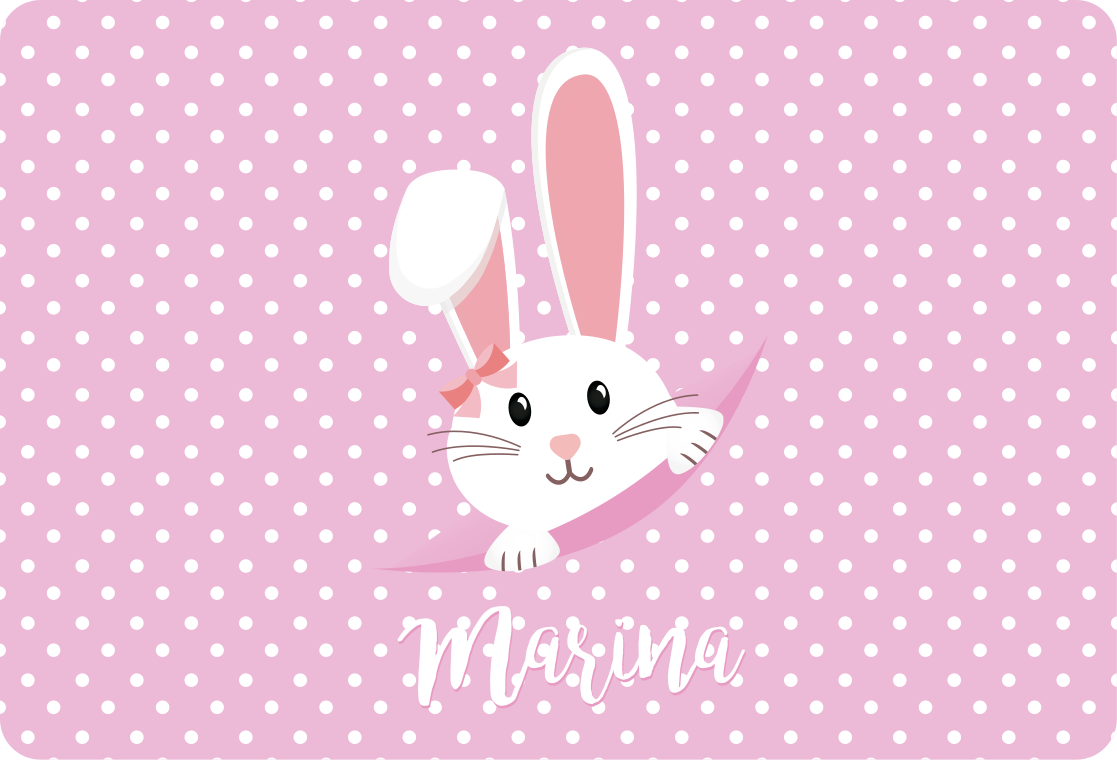 Vinyl teppich tiere süßer hase für mädchen mit namen - TenStickers