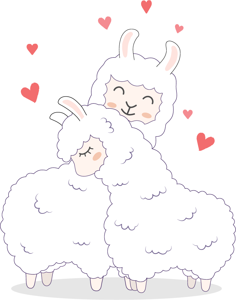 Vinyl teppich tiere liebenswerte lamas - TenStickers