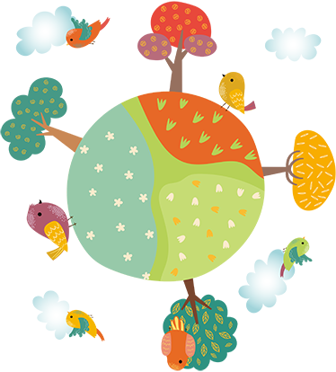 Vinyl teppich tiere frühling weißer kreis - TenStickers