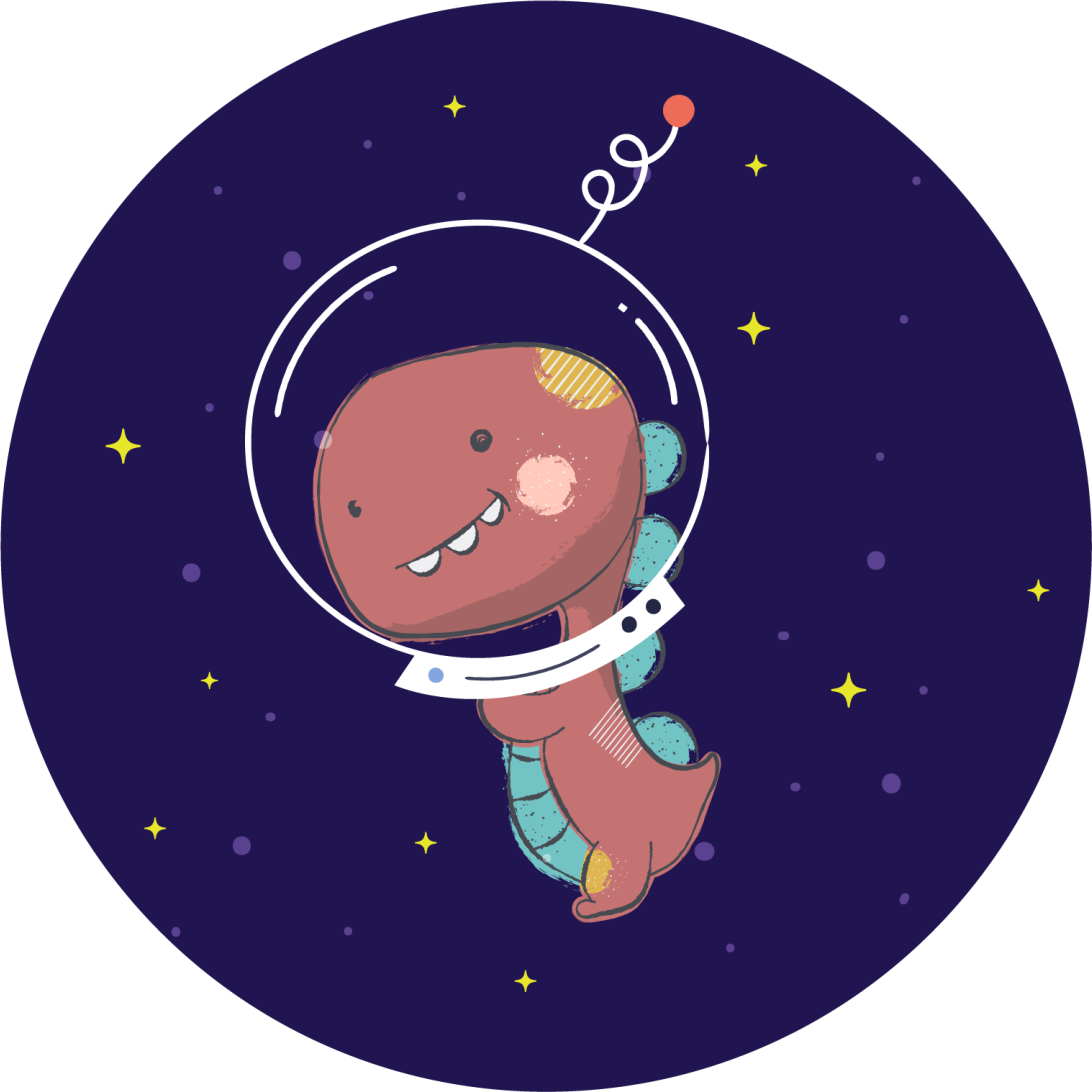 Vinyl teppich tiere space t-rex - TenStickers