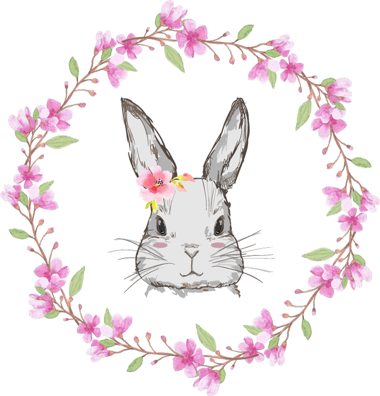 Vinyl teppich tiere wildafrika für kinder hasenmädchen - TenStickers