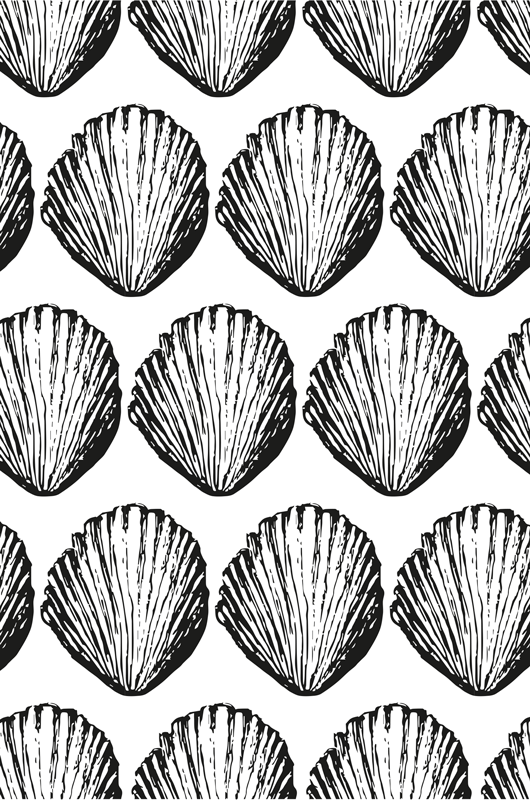 Vinyl teppich tiere im retro muschel design - TenStickers