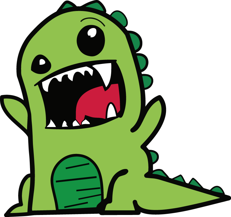 Vinyl teppich tiere grünes dinosaurier-gekritzel - TenStickers